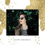 Golden Strokes - Happy Birthday Card